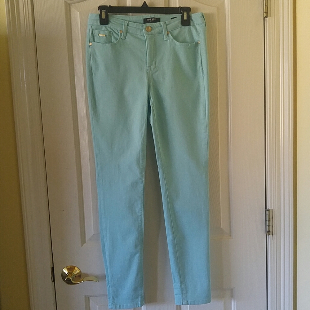 Nine West skinny jeans - aqua - sz 4 NWOT